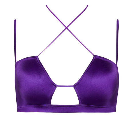 MAISON CLOSE Haut de maillot de bain brassière Glow Purple/ Gold trims