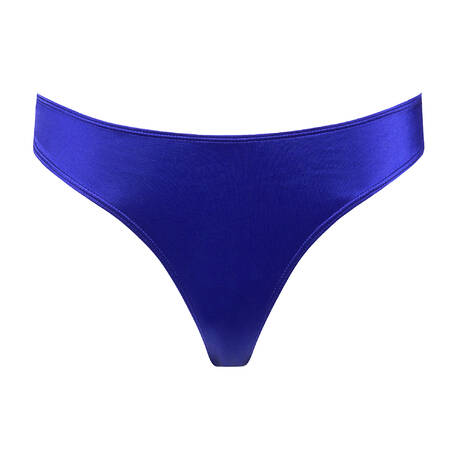 MAISON CLOSE Tanga bikini bottom Glow Blue/ Neon Straps/ Gold Trims
