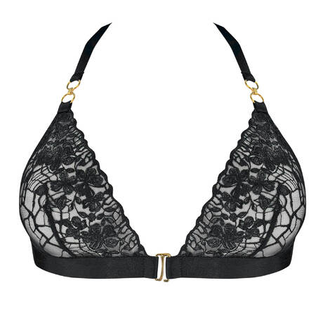 BORDELLE Triangle bra with front opening Améla Black