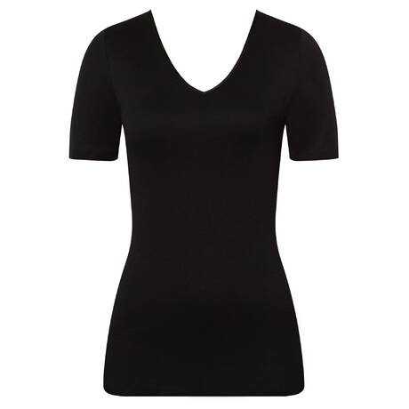 HANRO T-shirt en coton Cotton Seamless Noir