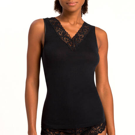 HANRO Tank cotton Moments Black