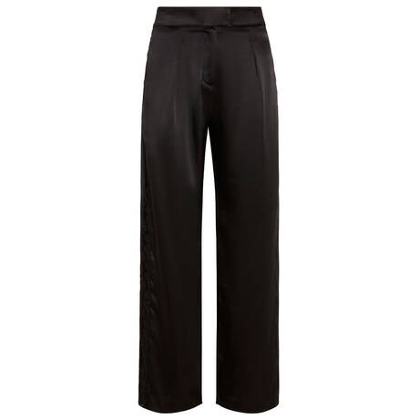 SIMONE PÉRÈLE Pantalon large de pyjama en soie Love Me Noir
