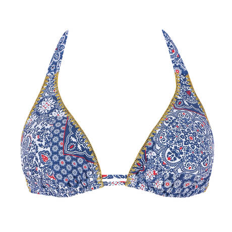 LULI FAMA Wireless Triangle bikini top Americana Vibes Multicolored