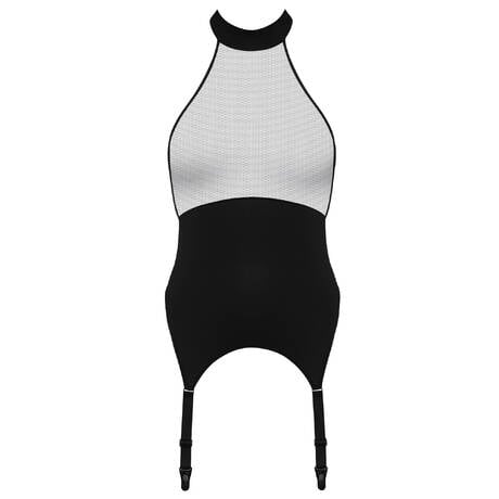 MAISON CLOSE Guêpière encolure américaine Pure Tentation Noir