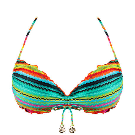 LULI FAMA Bandeau bikini top Hola Verano Multicolor