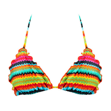 LULI FAMA Triangle bikini top Hola Verano Multicolor