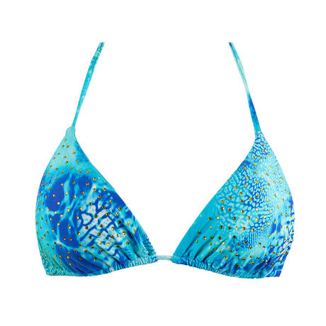 LULI FAMA Triangle bikini top Aqua Dreams Multicolor