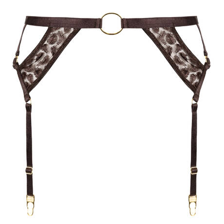 AUBADE Garter belt Crazy in Love Satin Brown