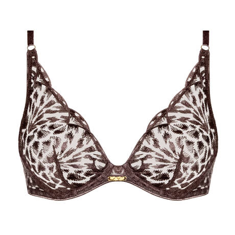 AUBADE Underwire Triangle bra Crazy in Love Satin Brown