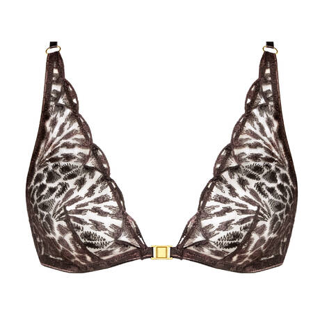AUBADE Triangle bra with front opening Crazy in Love Satin Brown