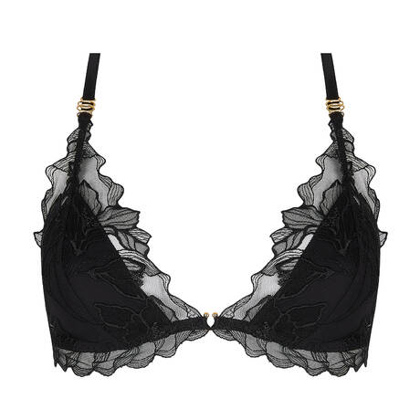 LISE CHARMEL Soutien-gorge triangle ouverture frontale Désir Et Volupté Noir