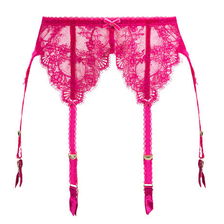 DITA VON TEESE Porte-jarretelles en dentelle Zsa Zsa Magenta
