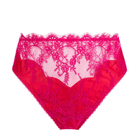 DITA VON TEESE Culotte haute en dentelle Zsa Zsa Magenta