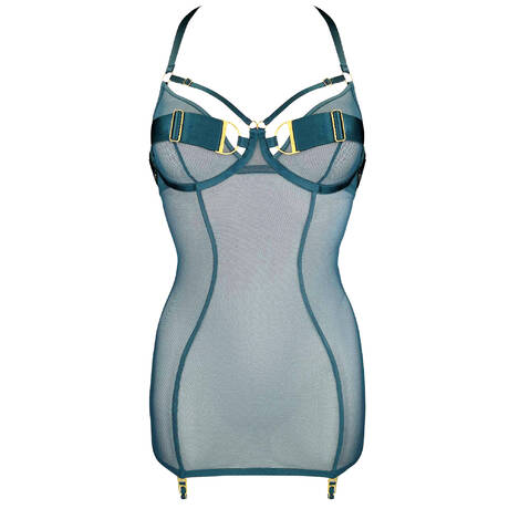 BORDELLE Garter belt dress Nara Teal