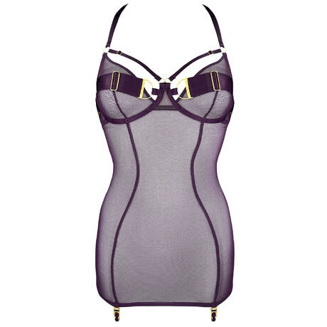 BORDELLE Garter belt dress Nara Deep Purple