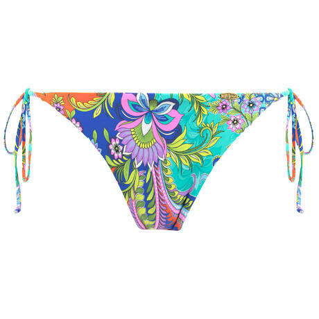 LULI FAMA Bas de maillot de bain brésilien lacets réversible In the Groove Multicolore