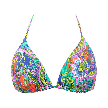 LULI FAMA Haut de maillot de bain triangle réversible In the Groove Multicolore
