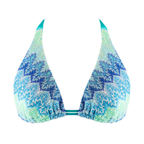 LULI FAMA Wireless Triangle bikini top Seven Seas Multi Blue