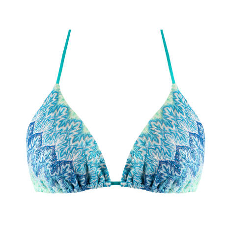 LULI FAMA Haut de maillot de bain triangle Seven Seas Multi Blue