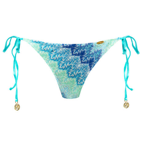 LULI FAMA Bas de maillot de bain slip brésilien lacets Seven Seas Multi Blue