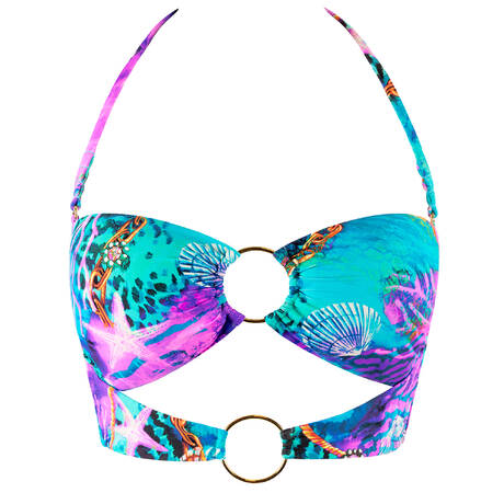 LULI FAMA Bandeau bikini top Treasure Multicolored