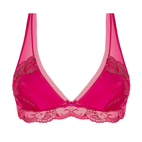 LISE CHARMEL Soutien-gorge triangle sans armatures en soie Splendeur Soie Splendeur Carmin