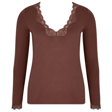 ANTIGEL Top mit langen Ärmeln dekolleté Simply Perfect Cappuccino