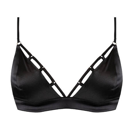 FLEUR DU MAL Soutien-gorge triangle en soie Luxe Noir