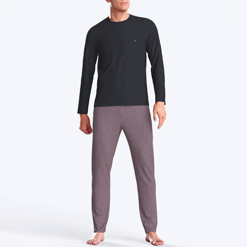 Aseniza Ensemble de pyjama à manches longues en coton pour homme, haut Aseniza Ensemble de pyjama à manches longues en coton pour homme, haut