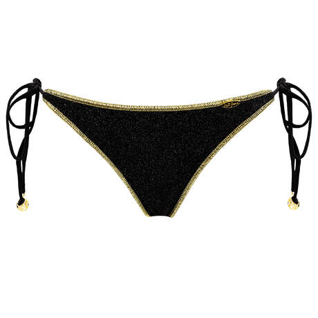 LULI FAMA Brazilian tie side bikini bottom Stardust Black