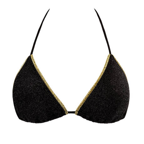 LULI FAMA Triangle bikini top Stardust Black