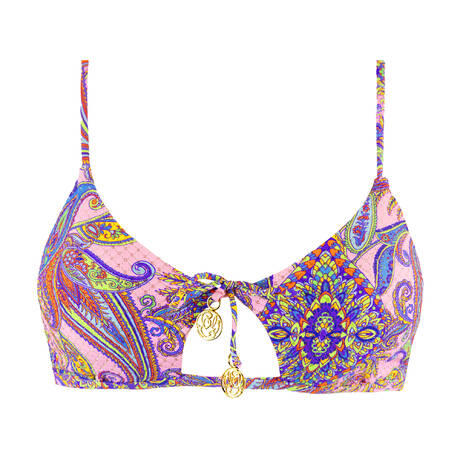 LULI FAMA Reversible bralette bikini top Pinking About You Multicolored
