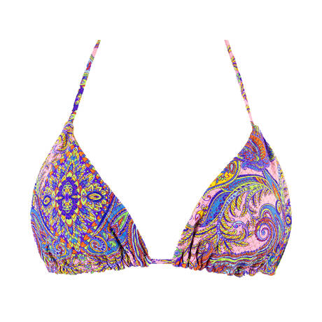 LULI FAMA Reversible triangle bikini top Pinking About You Multicolored