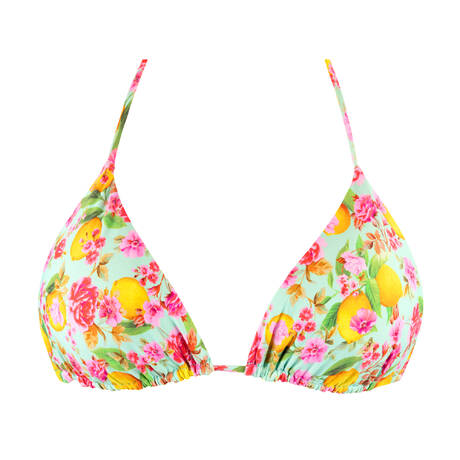 LULI FAMA Reversible triangle bikini top Limoncello Multicolored