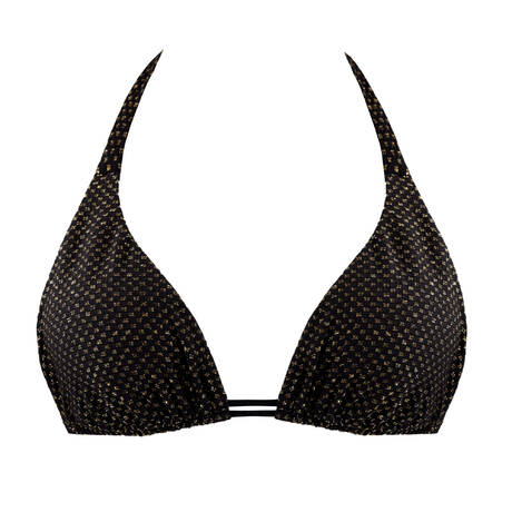 LULI FAMA Wireless Triangle bikini top Sunkiss Glow Black