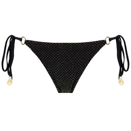 LULI FAMA Tie side bikini bottom Sunkiss Glow Black