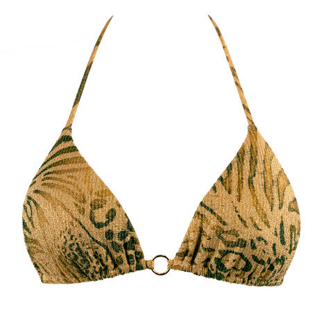 LULI FAMA Triangle bikini top Safari Sunsets Multicolor