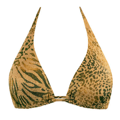 LULI FAMA Wireless Triangle bikini top Safari Sunsets Multicolor