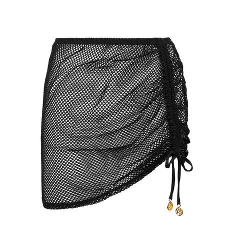 LULI FAMA Beach skirt My Net or Yours Black