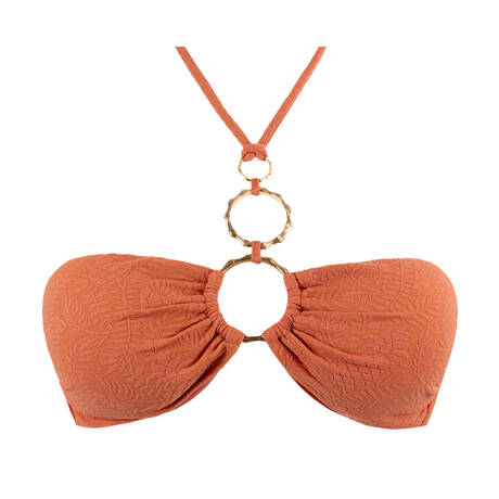 LULI FAMA Haut de maillot de bain bandeau Bamboo Sands Terracota