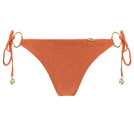 LULI FAMA Bas de maillot de bain slip brésilien lacets Bamboo Sands Terracota