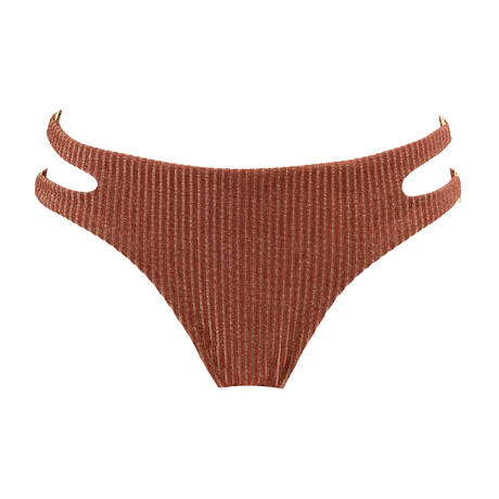LULI FAMA Brazilian bikini bottom Toasted Glow Marron / Or