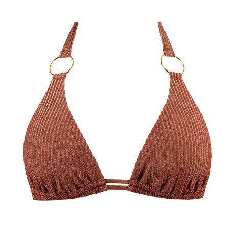 LULI FAMA Wireless Triangle bikini top Toasted Glow