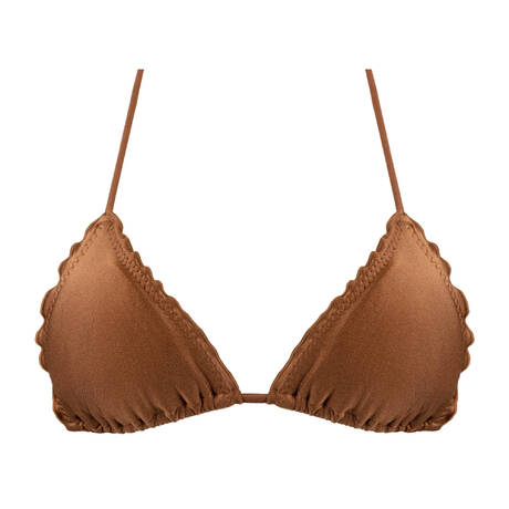 LULI FAMA Triangle bikini top Cosita Buena Brown