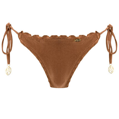 LULI FAMA Tie side brazilian bikini bottom Cosita Buena Brown