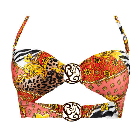 LULI FAMA Haut de maillot de bain bandeau Tropical Majesty Multicolor