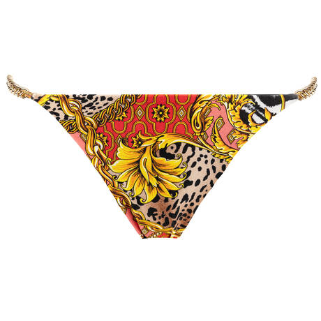 LULI FAMA Bas de maillot de bain slip réversible Tropical Majesty Multicolor