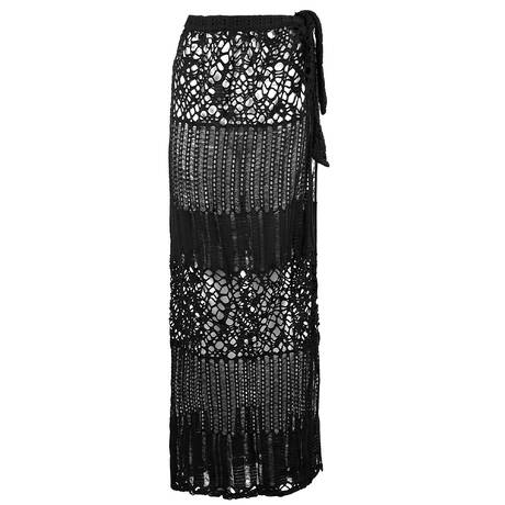 LULI FAMA Cotton Beach skirt Day to Night Black