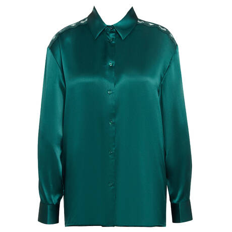 SIMONE PÉRÈLE Shirt pajama top silk Love Me Emeraude