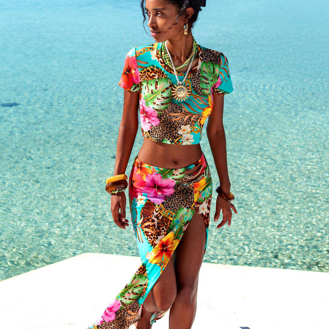 Luli Fama 3 pieces swimwear set Visions of Paradise Multicolor